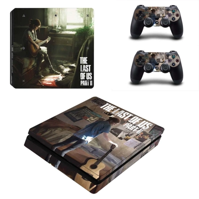 The Last of us 2 decal skin for PS4 Slim Console and two c.. The Last of us 2 decal skin for PS4 Slim Console and two c..