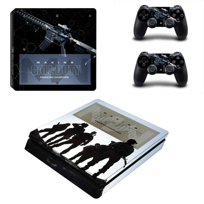 Modern Warfare decal skin for PS4 Slim Console and two con.. Modern Warfare decal skin for PS4 Slim Console and two con..