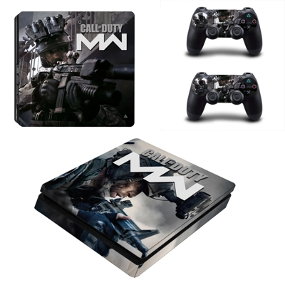 Modern Warfare decal skin for PS4 Slim Console and two con.. Modern Warfare decal skin for PS4 Slim Console and two con..