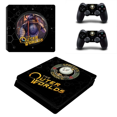 The Outer Worlds decal skin for PS4 Slim Console and two controllers
