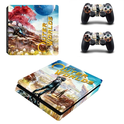 The Outer Worlds decal skin for PS4 Slim Console and two controllers