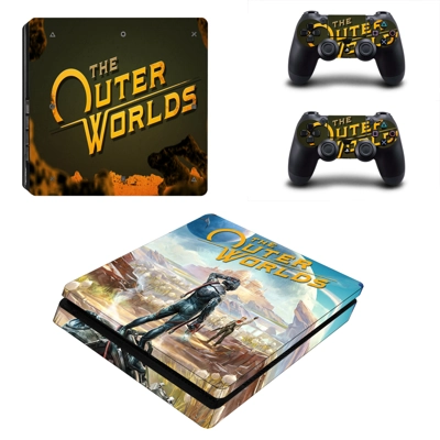 The Outer Worlds decal skin for PS4 Slim Console and two controllers