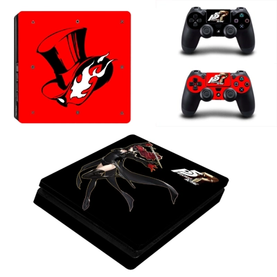 Persona 5 Royal decal skin for PS4 Slim Console and two co.. Persona 5 Royal decal skin for PS4 Slim Console and two co..