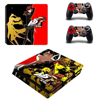 Persona 5 Royal decal skin for PS4 Slim Console and two co.. Persona 5 Royal decal skin for PS4 Slim Console and two co..