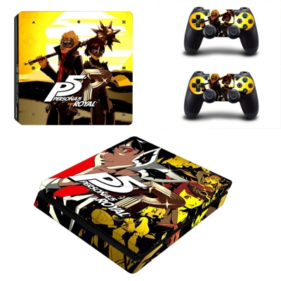 Persona 5 Royal decal skin for PS4 Slim Console and two co.. Persona 5 Royal decal skin for PS4 Slim Console and two co..