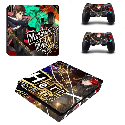 Makoto Niijima decal skin for PS4 Slim Console and two con.. Makoto Niijima decal skin for PS4 Slim Console and two con..