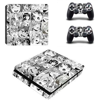 Anime Ahegao Girl decal skin for PS4 Slim Console and two .. Anime Ahegao Girl decal skin for PS4 Slim Console and two ..