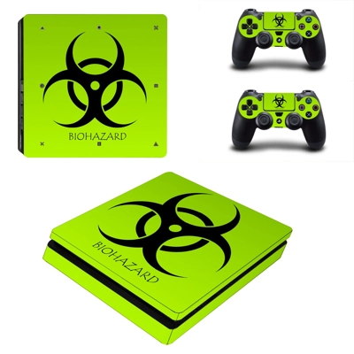 Biohazard decal skin for PS4 Slim Console and two controll.. Biohazard decal skin for PS4 Slim Console and two controll..