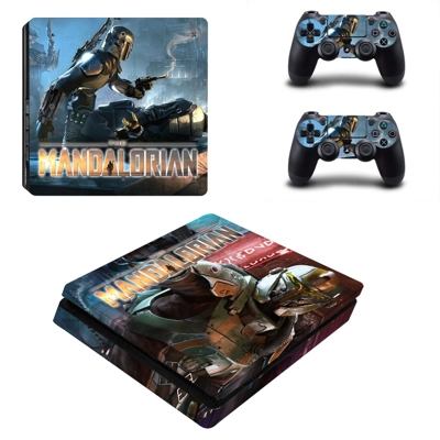 The Mandalorian decal skin for PS4 Slim Console and two co.. The Mandalorian decal skin for PS4 Slim Console and two co..