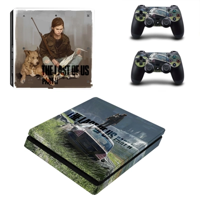 The Last of Us 2 decal skin for PS4 Slim Console and two c.. The Last of Us 2 decal skin for PS4 Slim Console and two c..