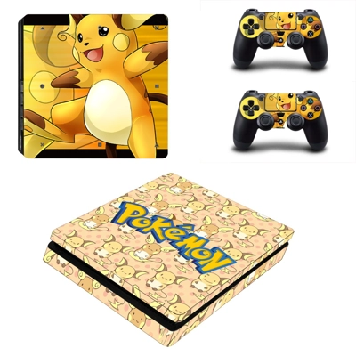 Pokemon Pikachu decal skin for PS4 Slim Console and two co.. Pokemon Pikachu decal skin for PS4 Slim Console and two co..