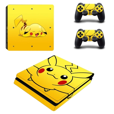 Pokemon Pikachu decal skin for PS4 Slim Console and two co.. Pokemon Pikachu decal skin for PS4 Slim Console and two co..