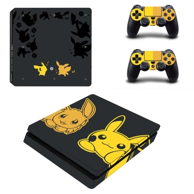 Pokemon Pikachu decal skin for PS4 Slim Console and two co.. Pokemon Pikachu decal skin for PS4 Slim Console and two co..