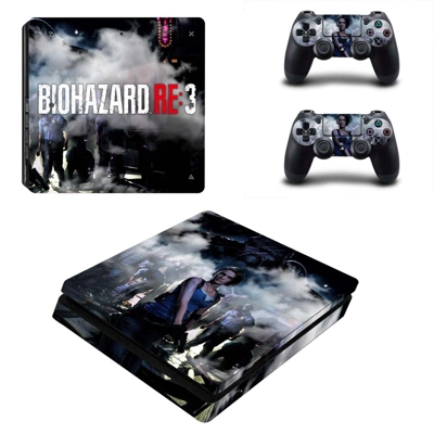 Biohazard RE3 decal skin for PS4 Slim Console and two cont.. Biohazard RE3 decal skin for PS4 Slim Console and two cont..