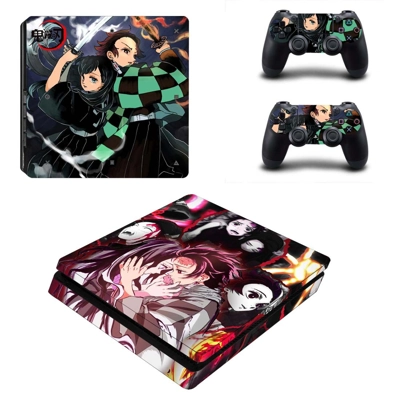 Demon Slayer decal skin for PS4 Slim Console and two contr.. Demon Slayer decal skin for PS4 Slim Console and two contr..