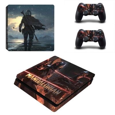 The Mandalorian decal skin for PS4 Slim Console and two co.. The Mandalorian decal skin for PS4 Slim Console and two co..