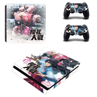 Sakura Wars decal skin for PS4 Slim Console and two contro.. Sakura Wars decal skin for PS4 Slim Console and two contro..