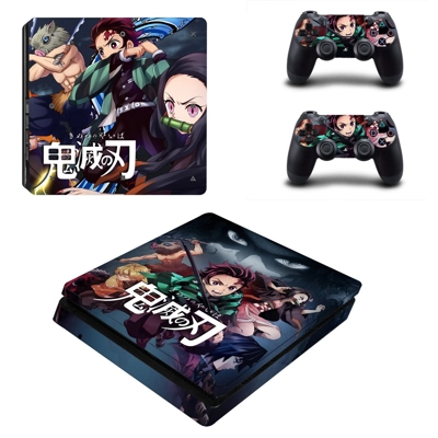 Demon Slayer decal skin for PS4 Slim Console and two controllers