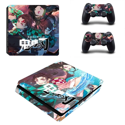 Demon Slayer decal skin for PS4 Slim Console and two contr.. Demon Slayer decal skin for PS4 Slim Console and two contr..