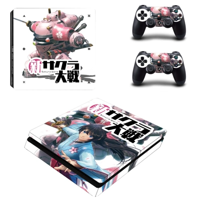 Sakura Wars decal skin for PS4 Slim Console and two contro.. Sakura Wars decal skin for PS4 Slim Console and two contro..
