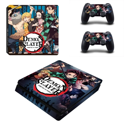 Demon Slayer decal skin for PS4 Slim Console and two contr.. Demon Slayer decal skin for PS4 Slim Console and two contr..