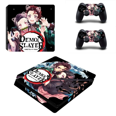 Demon Slayer decal skin for PS4 Slim Console and two contr.. Demon Slayer decal skin for PS4 Slim Console and two contr..