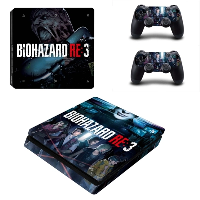Biohazard RE3 decal skin for PS4 Slim Console and two cont.. Biohazard RE3 decal skin for PS4 Slim Console and two cont..