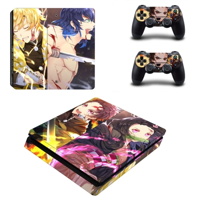 Demon Slayer decal skin for PS4 Slim Console and two contr.. Demon Slayer decal skin for PS4 Slim Console and two contr..
