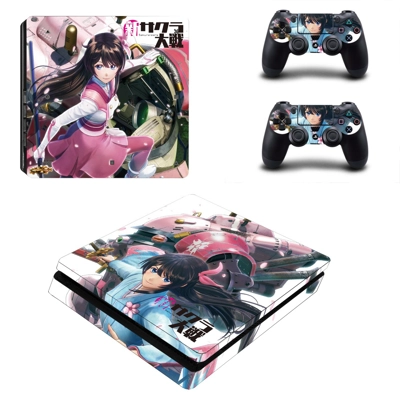 Sakura Wars decal skin for PS4 Slim Console and two contro.. Sakura Wars decal skin for PS4 Slim Console and two contro..