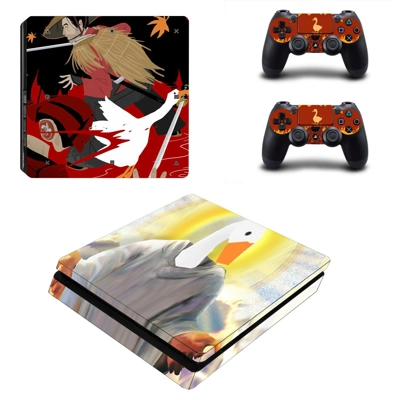 Untitled Goose Game decal skin for PS4 Slim Console and two controllers