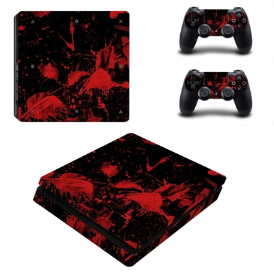 Blood Abstract decal skin for PS4 Slim Console and two con.. Blood Abstract decal skin for PS4 Slim Console and two con..