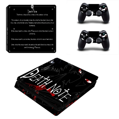 Death Note decal skin for PS4 Slim Console and two control.. Death Note decal skin for PS4 Slim Console and two control..