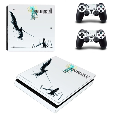 Final Fantasy 7 decal skin for PS4 Slim Console and two co.. Final Fantasy 7 decal skin for PS4 Slim Console and two co..