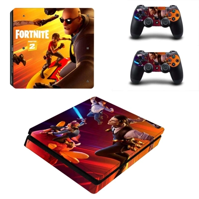 Fortnite 2 decal skin for PS4 Slim Console and two control.. Fortnite 2 decal skin for PS4 Slim Console and two control..