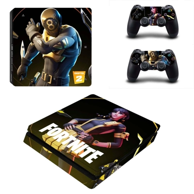 Fortnite 2 decal skin for PS4 Slim Console and two control.. Fortnite 2 decal skin for PS4 Slim Console and two control..