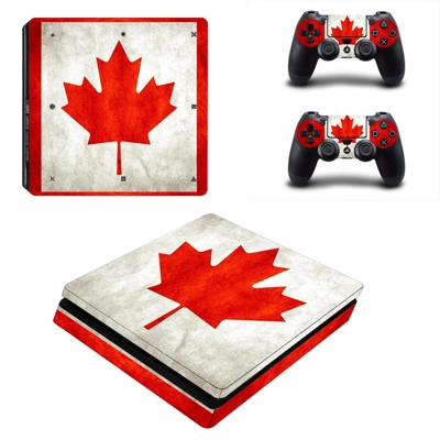 Flag of Canada decal skin for PS4 Slim Console and two con.. Flag of Canada decal skin for PS4 Slim Console and two con..