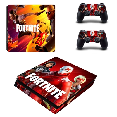 Fortnite summer splash decal skin for PS4 Slim Console and two controllers