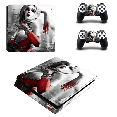 Harley Quinn decal skin for PS4 Slim Console and two contr.. Harley Quinn decal skin for PS4 Slim Console and two contr..