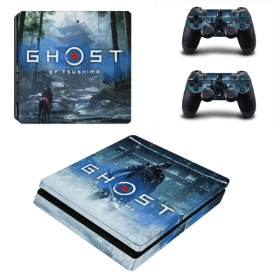 Ghost of Tsushima decal skin for PS4 Slim Console and two .. Ghost of Tsushima decal skin for PS4 Slim Console and two ..