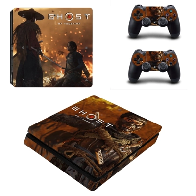 Ghost of Tsushima decal skin for PS4 Slim Console and two .. Ghost of Tsushima decal skin for PS4 Slim Console and two ..