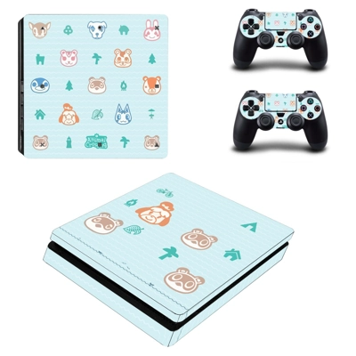 Animal Crossing decal skin for PS4 Slim Console and two controllers