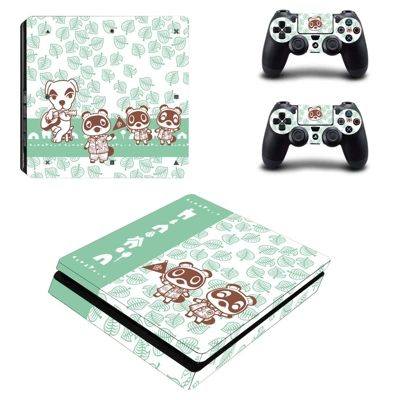 Animal Crossing decal skin for PS4 Slim Console and two controllers