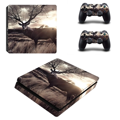 Wild Deer decal skin for PS4 Slim Console and two controllers