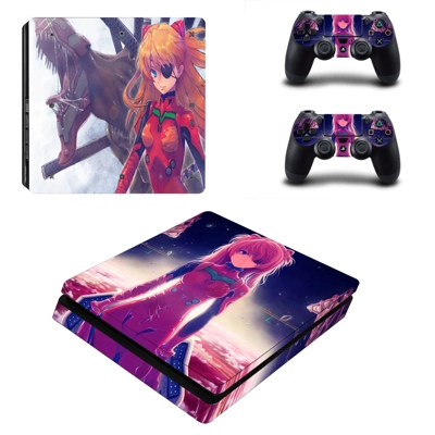 Asuka Langley Soryu decal skin for PS4 Slim Console and tw..