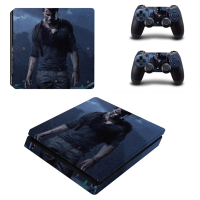Uncharted 4 decal skin for PS4 Slim Console and two controllers