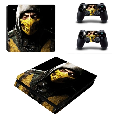 Mortal Kombat X decal skin for PS4 Slim Console and two co..