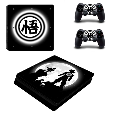 Dragon ball goku decal skin for PS4 Slim Console and two controllers