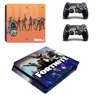 Fortnite decal skin for PS4 Slim Console and two controllers