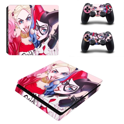 Harley Quinn decal skin for PS4 Slim Console and two contr..