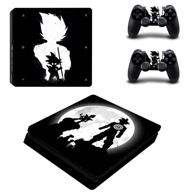 Dragon ball goku decal skin for PS4 Slim Console and two c..